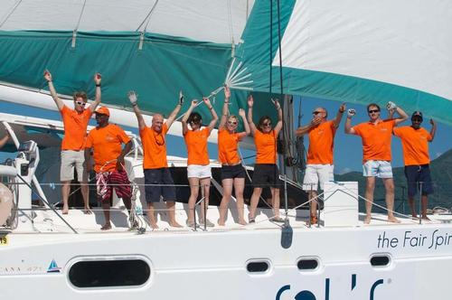 Sol’s crew celebrates - 2013 Mauritius Regatta © P. Jaffredou / G. Cazade